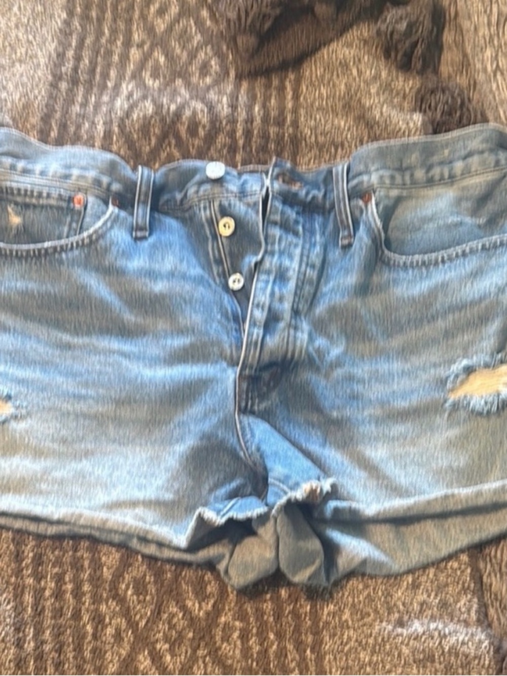 Madewell Light Blue Curvy Relaxed Denim Jean Shorts